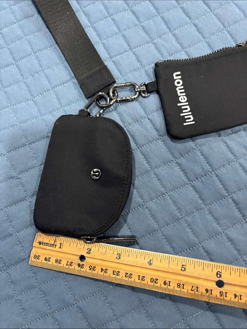 Woman’s “inspired” Black Dual Pouch Wrist Strap Bag